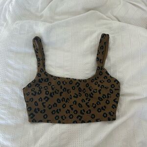 Aerie Leopard Print Bikini Top
